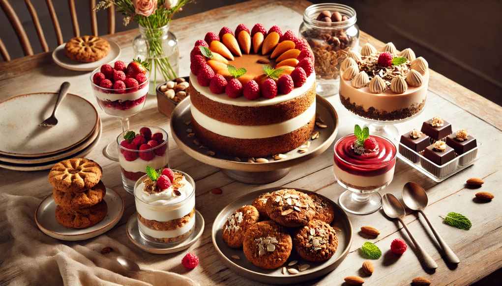 A table with variety of vegan desserts