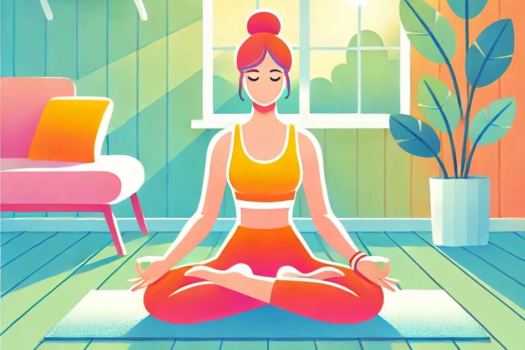 Un'illustrazione di una persona che pratica yoga